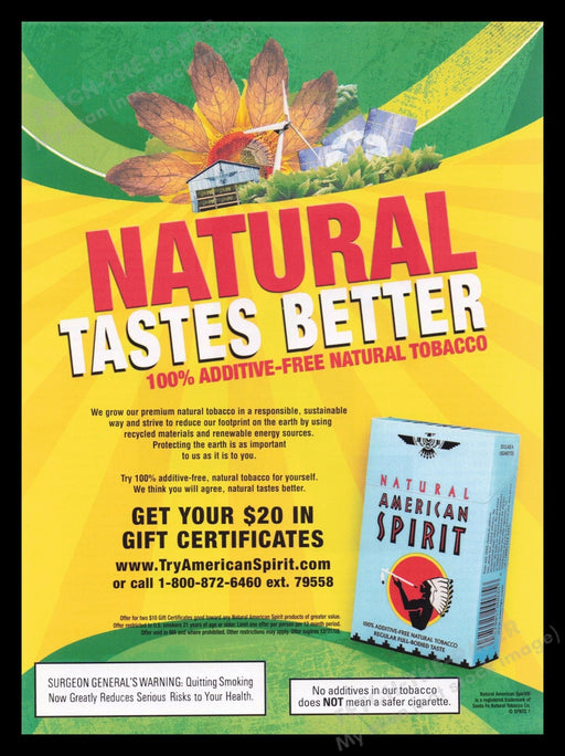 American Spirit Cigarette 2000s Print Advertisement Ad 2008 Natural Farm Fetch the Paper!