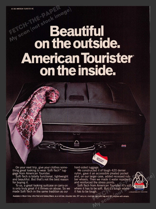 1983 American Tourister Luggage Galaxy Black Print Advertisement Ad