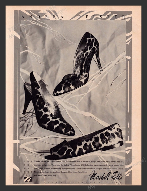 1988 Andrea Pfister Designer Shoes Marshall Field's Print Advertisement Ad