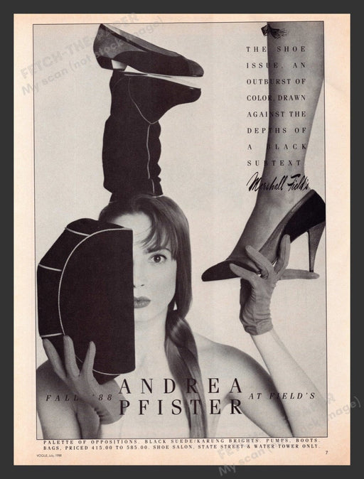 1988 Andrea Pfister Shoes Designer Legs Print Advertisement Ad