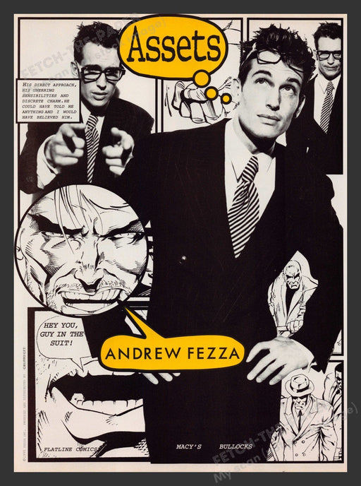 Andrew Fezza 1990s Print Advertisement 1995 Designer Flatline Comics Male Model Fetch the Paper!