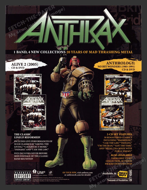 2005 Anthrax CD & DVD Music Print Advertisement Ad