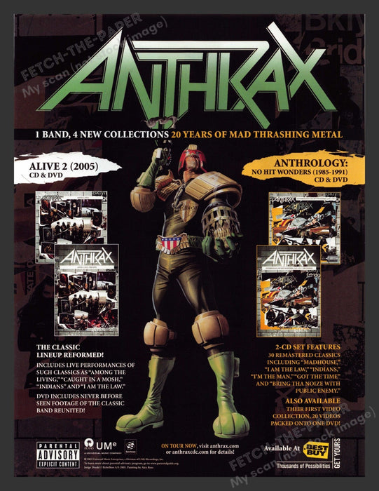 2005 Anthrax CD & DVD Music Print Advertisement Ad