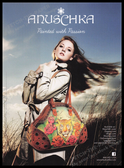 Anuschika Handbags 2000s Print Advertisement Ad 2011 Painted Tiger Fetch the Paper!