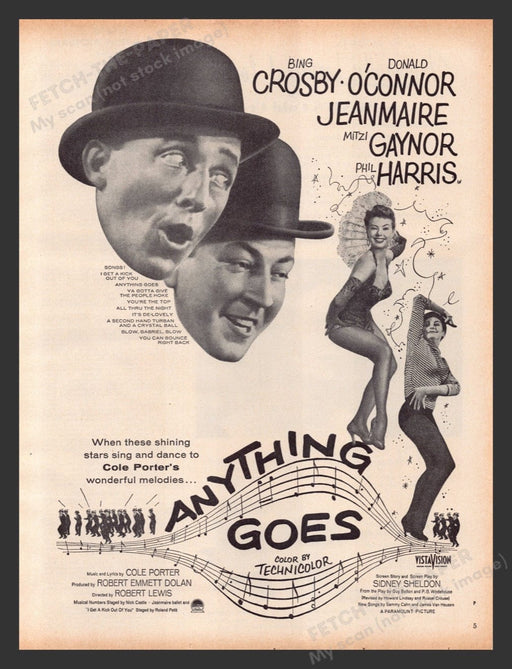 1956 Anything Goes Movie Release Print Advertisement Ad