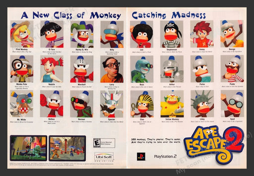 2003 Ape Escape 2 Video Game Print Advertisement (2 Pages)