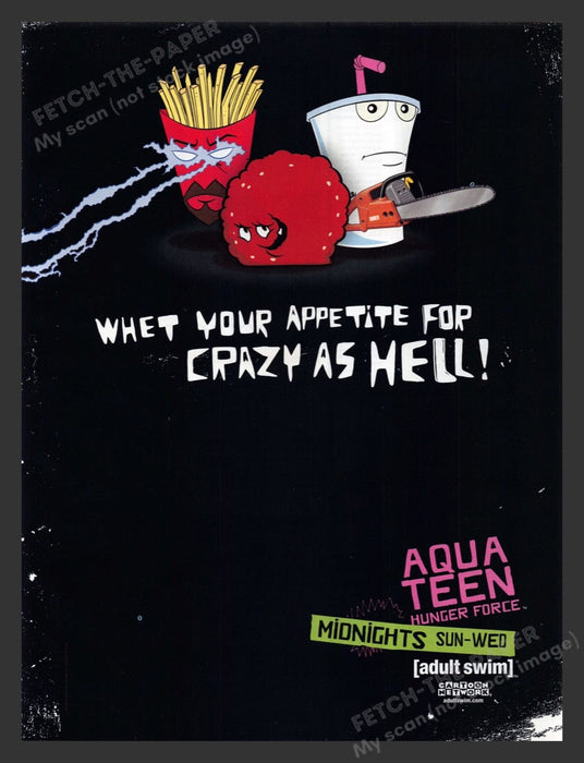2004 Aqua Teen Hunger Force Adult Swim T.V. Show Print Advertisement Ad