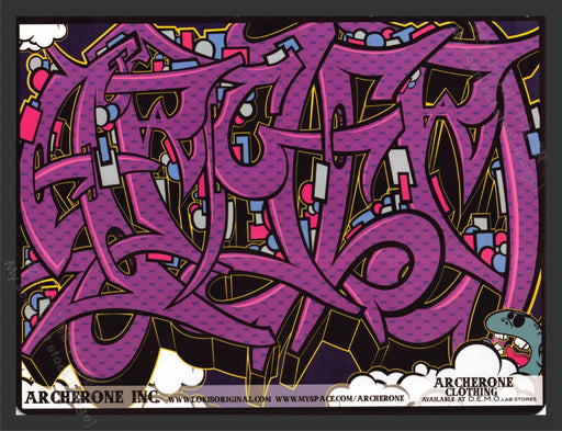 2007 Archerone Clothing Purple Illustration Print Advertisement.