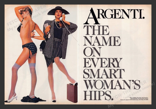 1988 Argenti Clothing Lingerie Stockings Hosiery Print Advertisement (2 Pages)