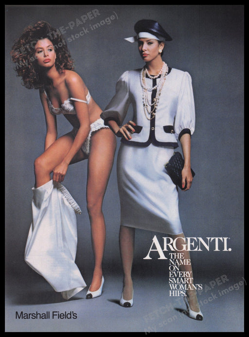 Argenti Lingerie 1980s Print Advertisement Ad 1989 Working Woman Day Night Fetch the Paper!