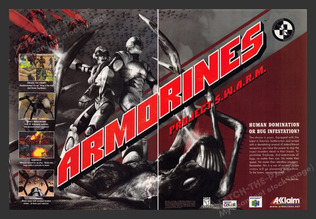 2000 Armorines: Project S.W.A.R.M. Video Game Print Advertisement (2 Pages)