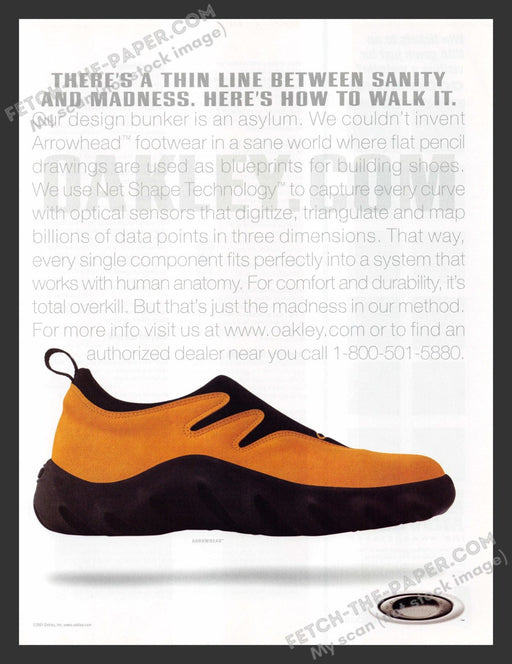 2001 Print Advertisement Arrowhead Footwear Ad.