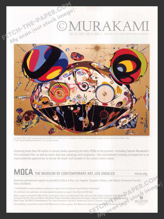 2007 Print Advertisement Artist Murakami at MOCA Gallery in L.A. Ad.