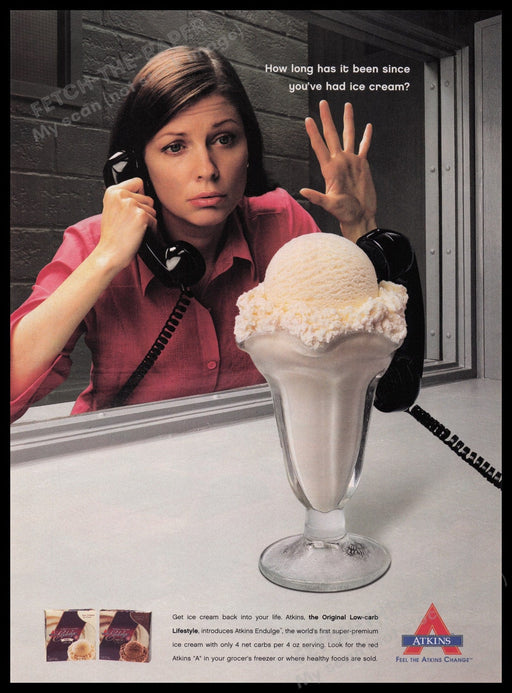 Atkins Endulge Ice Cream 2000s Print Advertisement Ad 2003 Fetch the Paper!