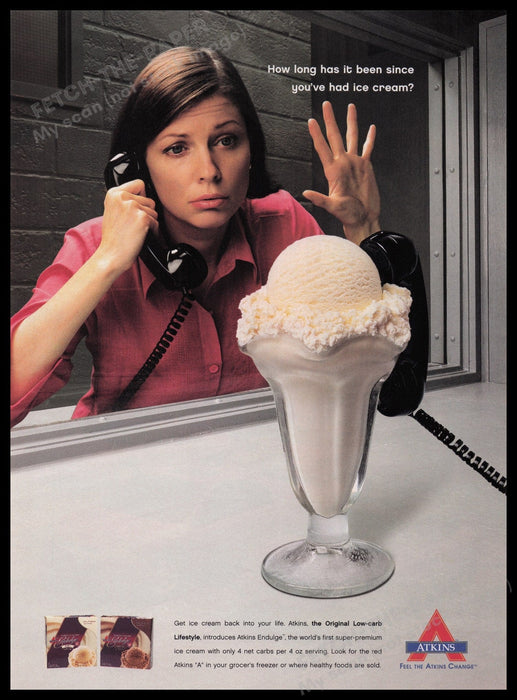 Atkins Endulge Ice Cream 2000s Print Advertisement Ad 2003 Fetch the Paper!