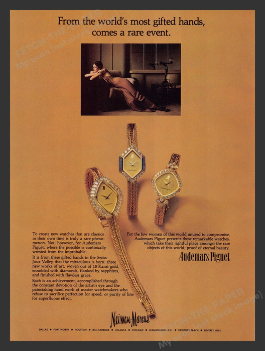 Audemars Piguet Watch Promo 1980s Print Advertisement 1980 Fetch the Paper!