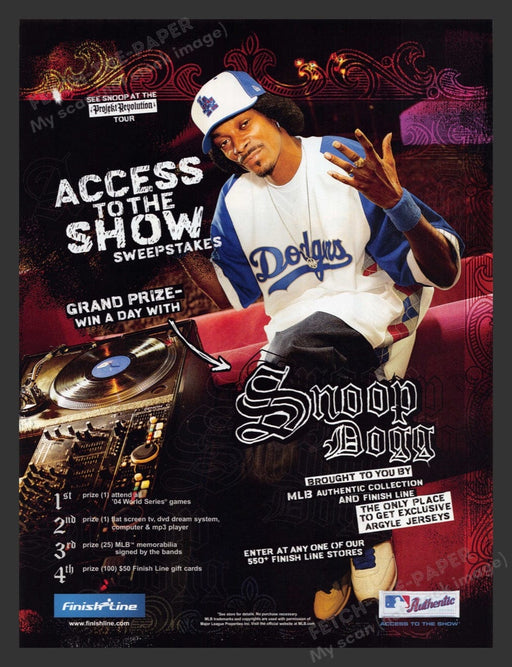 2004 Authentic MLB Collection Snoop Dogg Tour Print Advertisement Ad