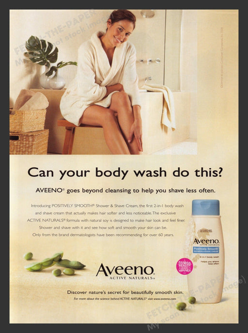 Aveeno Active Naturals Robe Legs Cute 2000s Print Advertisement Ad 2008 Fetch the Paper!