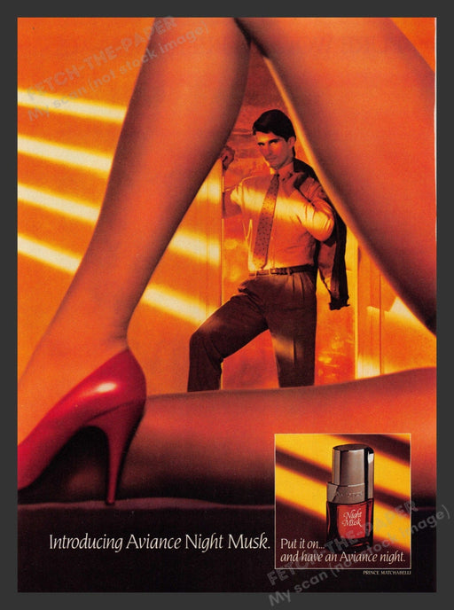 Aviance Night Musk Legs Professional Man 1980s Print Advertisement Ad 1983 Fetch the Paper!