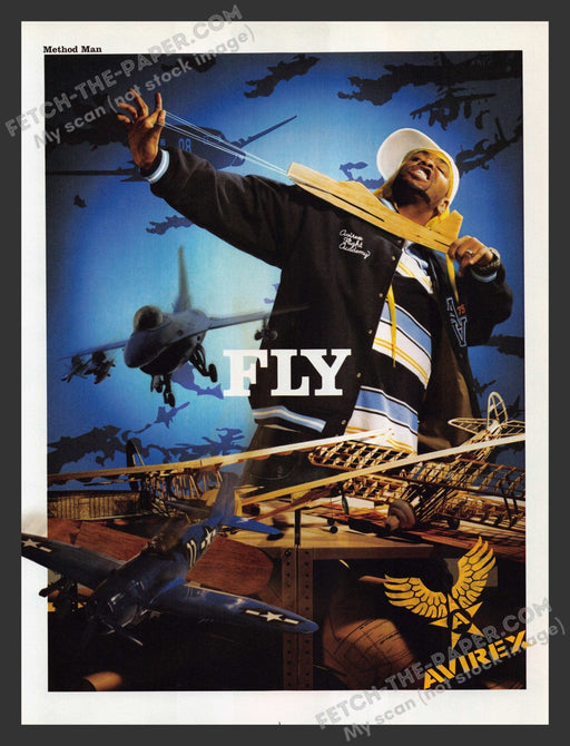 2005 Print Advertisement Avirex Clothing Method Man FLY Airplanes Ad.