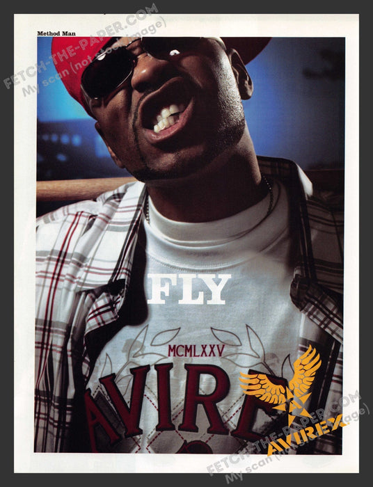 2005 Print Advertisement Avirex Method Man FLY Clothing Musician Ad.