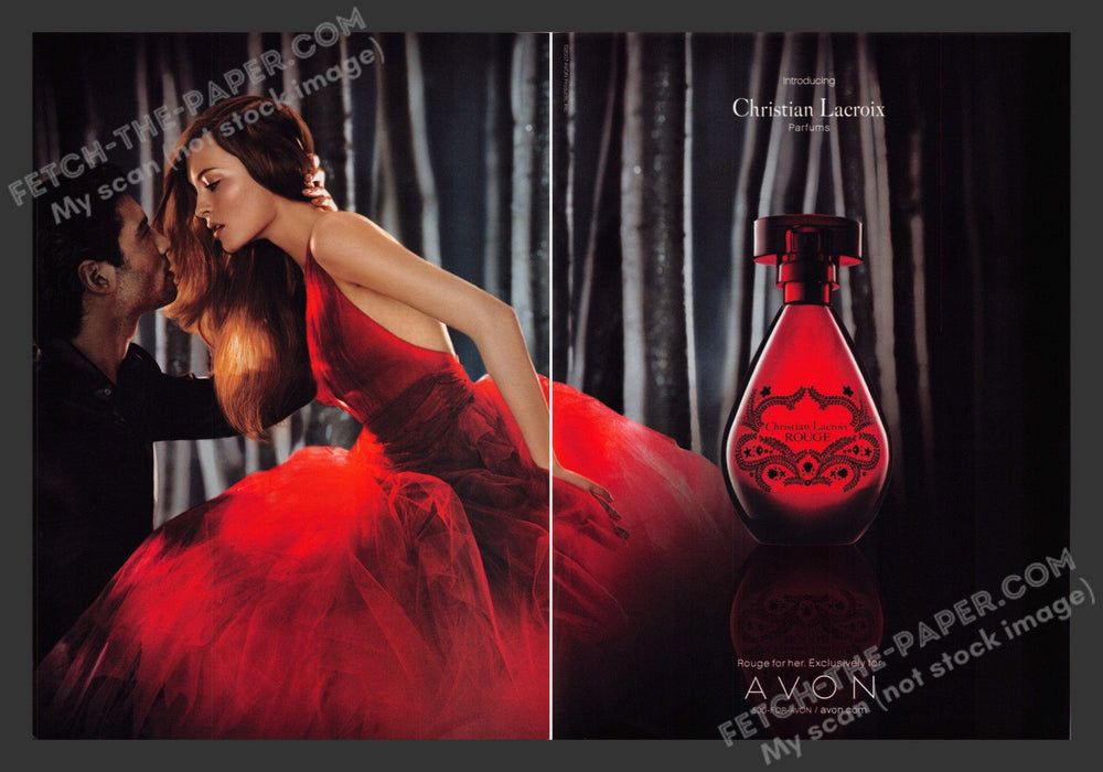 2007 Print Advertisement 2 Page Avon Christian Lacroix Perfume Ad.