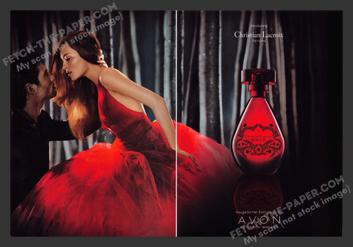 2007 Print Advertisement 2 Page Avon Christian Lacroix Perfume Ad.