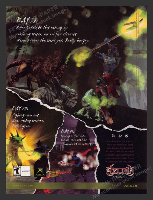 2002 Azurik Go Elemental Video Game Print Advertisement