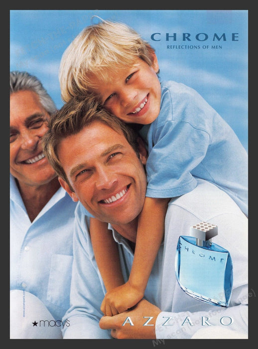 2007 Azzaro Chrome Men's Cologne Generations Print Advertisement Ad