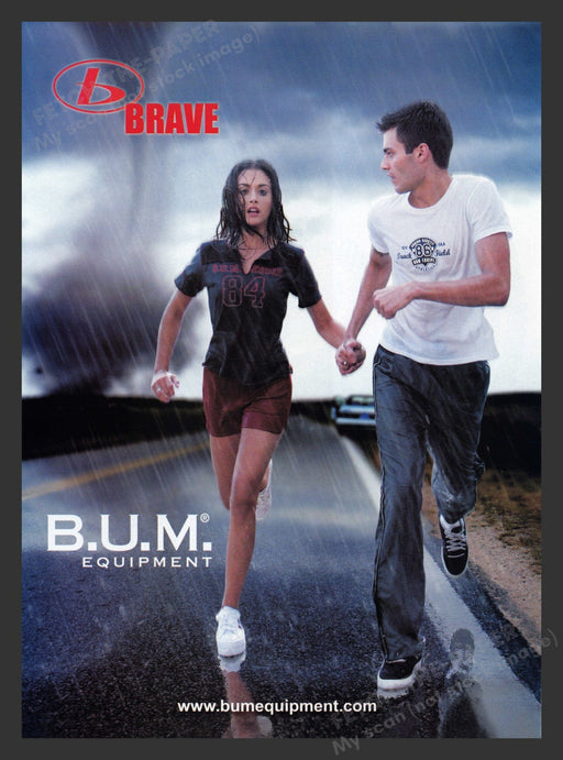 2003 B.U.M. Equipment Clothing Brave Outrun Tornado Print Advertisement Ad