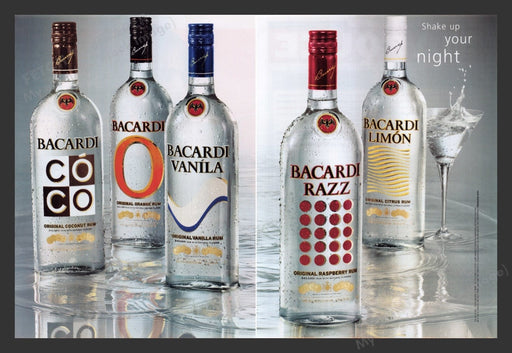 2003 Bacardi Flavored Bottles Print Advertisement (2 Pages)