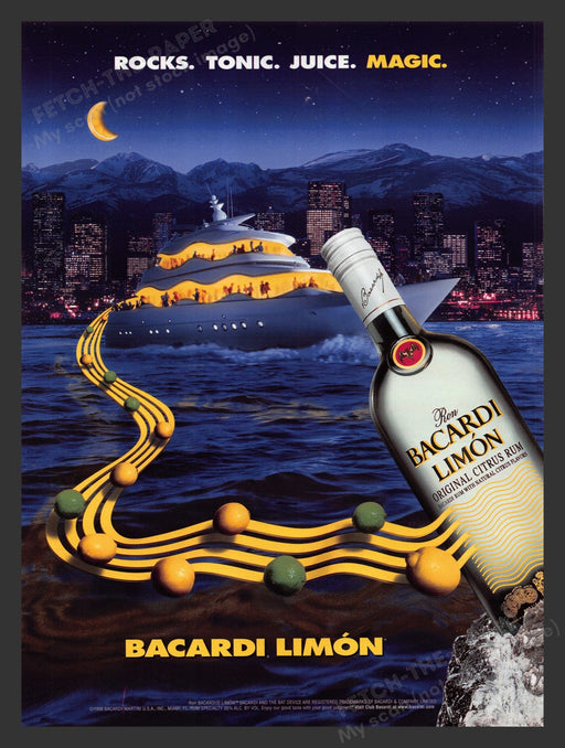 2000 Bacardi Limon Yacht Magic Alcohol Print Advertisement Ad.