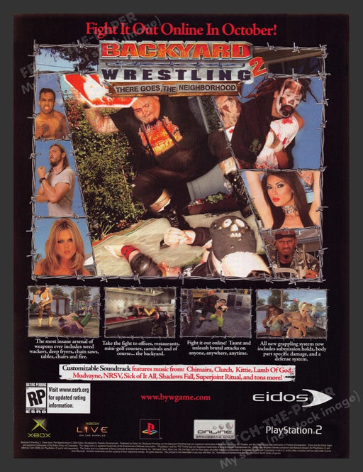 2004 Backyard Wrestling: There Goes the Neighborhood Game Print Advertisement