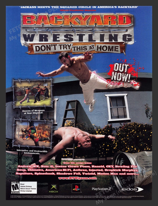 2003 Backyard Wrestling Video Game Print Advertisement