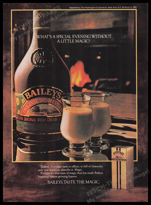 Baileys 1980s Print Advertisement Ad 1982 Fetch the Paper!