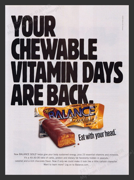 2000 Balance Gold Energy Bar Print Advertisement Ad