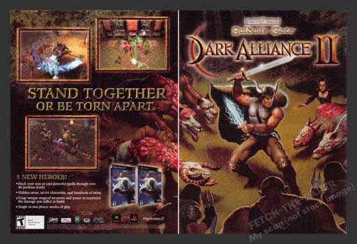 2004 Baldur's Gate Dark Alliance II Video Game Print Advertisement (2 Pages)