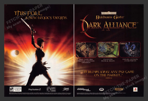 2001 Baldur's Gate Dark Alliance Realms Video Game Print Advertisement (2 Pages)