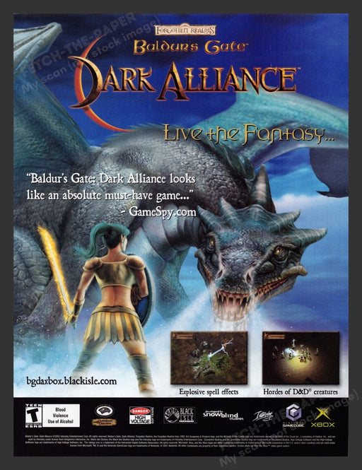 2002 Baldur's Gate: Dark Alliance Video Game Print Advertisement