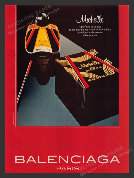 Balenciaga Paris Michelle Perfume Parfum Promo 1980s Print Advertisement 1980 Fetch the Paper!