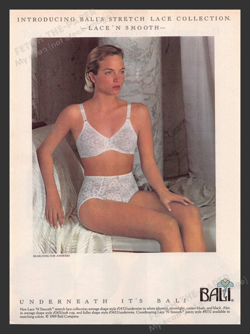 1989 Bali Lace 'n Smooth Bra & Panty Lingerie Print Advertisement Ad