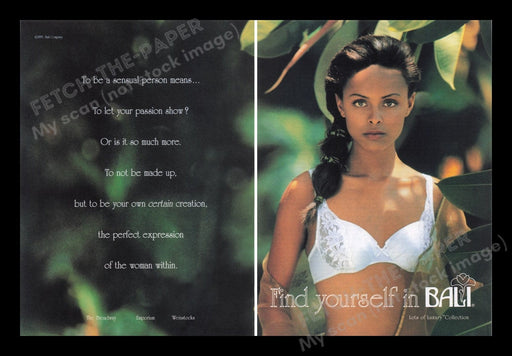 Bali Lingerie 1990s Print Advertisement Ad (2 pages) 1993 Bra in the Jungle Fetch the Paper!
