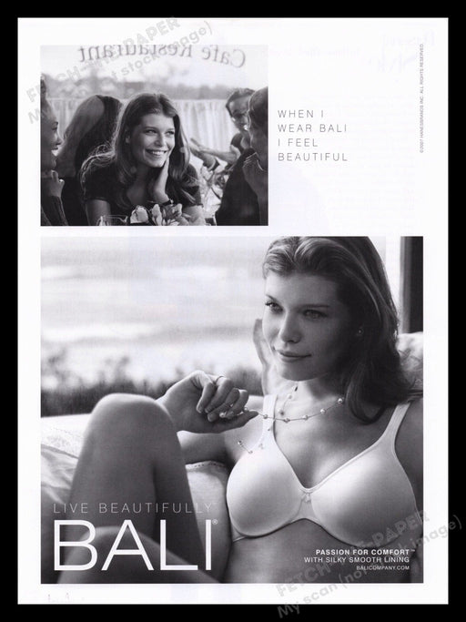 Bali Lingerie 2000s Print Advertisement Ad 2007 Bra Live Beautiful Fetch the Paper!