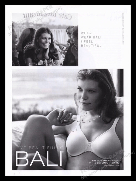 Bali Lingerie 2000s Print Advertisement Ad 2007 Bra Live Beautiful Fetch the Paper!