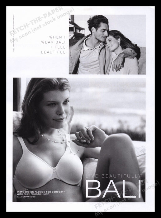 Bali Lingerie 2000s Print Advertisement Ad 2007 Bra Model "Live Beautifully" Fetch the Paper!