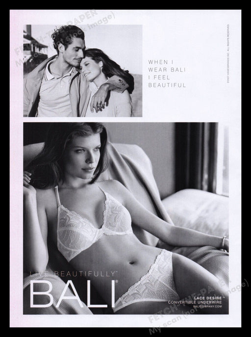 Bali Lingerie 2000s Print Advertisement Ad 2007 Lacy Bra & Panties Fetch the Paper!