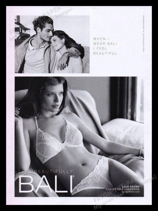 Bali Lingerie 2000s Print Advertisement Ad 2007 Lacy Bra & Panties Fetch the Paper!