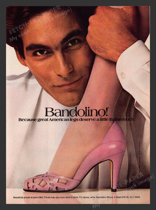 1983 Bandolino Italian Shoe Pink Heels Feet Adored Print Advertisement Ad