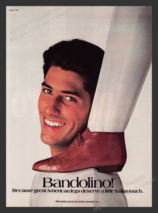 Bandolino Shoes Foot on Shoulder 1980s Print Advertisement Ad 1985 Fetch the Paper!