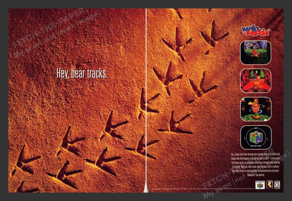 1998 Banjo Kazooie Video Game Print Advertisement (2 Pgs)